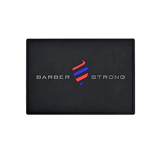 Barber Strong The Barber Mat 19" x 13" Black | Non-Slip Countertop Workstation Mat for Clippers & Hair Cutting Tools thumbnail 1