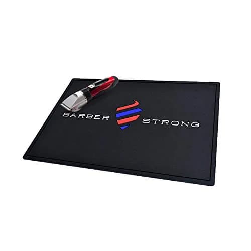 Barber Strong The Barber Mat 19" x 13" Black | Non-Slip Countertop Workstation Mat for Clippers & Hair Cutting Tools thumbnail 2