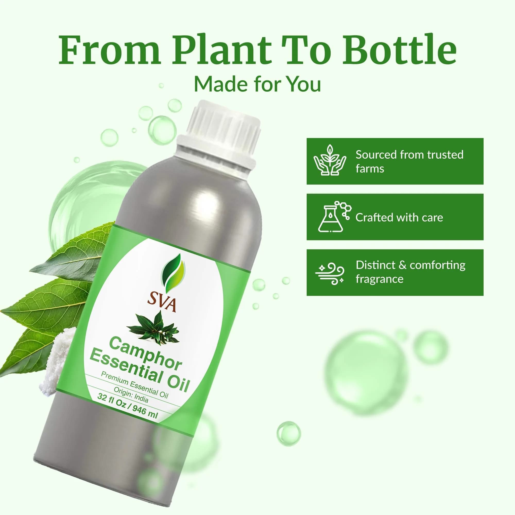 SVA ORGANICS Camphor Essential Oil, 32 Fl Oz (946 ml) - Large Bottle - view 4