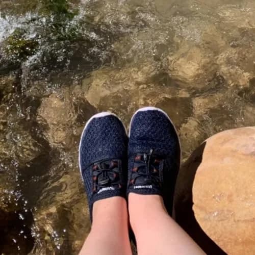 DOUSSPRT Men's Water Shoes Quick Dry for Beach Swim Pool Fishing Bluewhite | Breathable Mesh & Open Sole thumbnail 2
