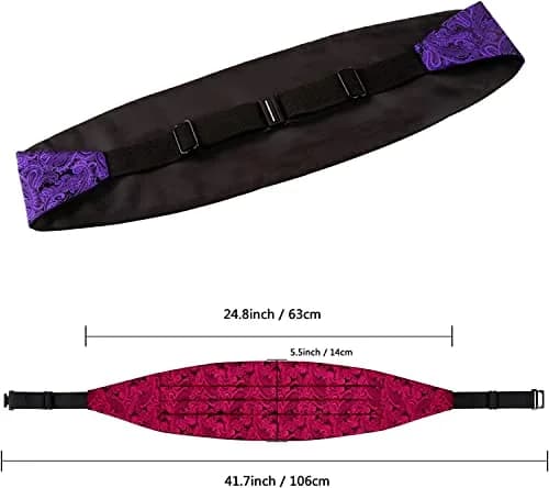 Alizeal Mens Paisley UNTIED Bow Tie Hanky Set, Dark Purple | Classic Formal Accessory thumbnail 5