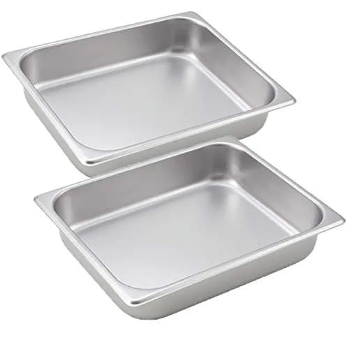 Tiger Chef 2-Pack 2.5-inch Deep Stainless Steel Chafer Pans | Commercial Grade NSF Certified thumbnail 1