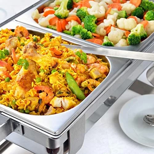 Tiger Chef 2-Pack 2.5-inch Deep Stainless Steel Chafer Pans | Commercial Grade NSF Certified thumbnail 3