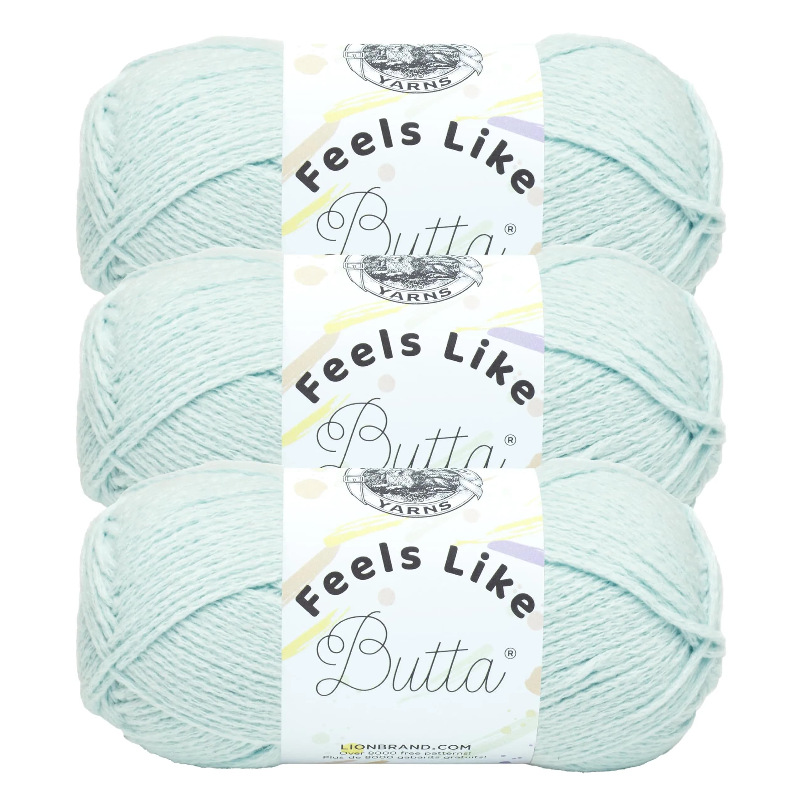 Lion Brand Feels Like Butta Yarn - Ice, 3 Pack | OEKO-TEX Certified Polyester - main product image