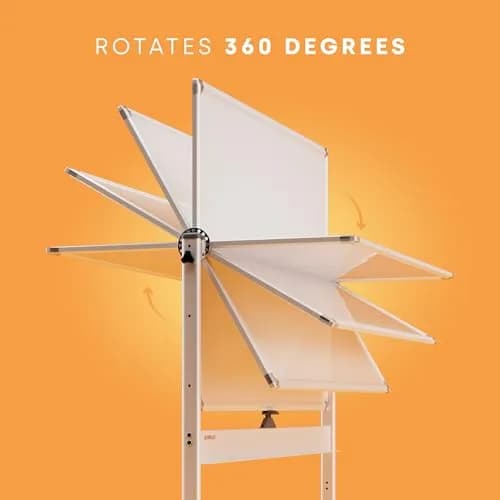 Kamelleo Rolling Whiteboard on Wheels 48" x 36" | Double Sided Magnetic White Board thumbnail 7
