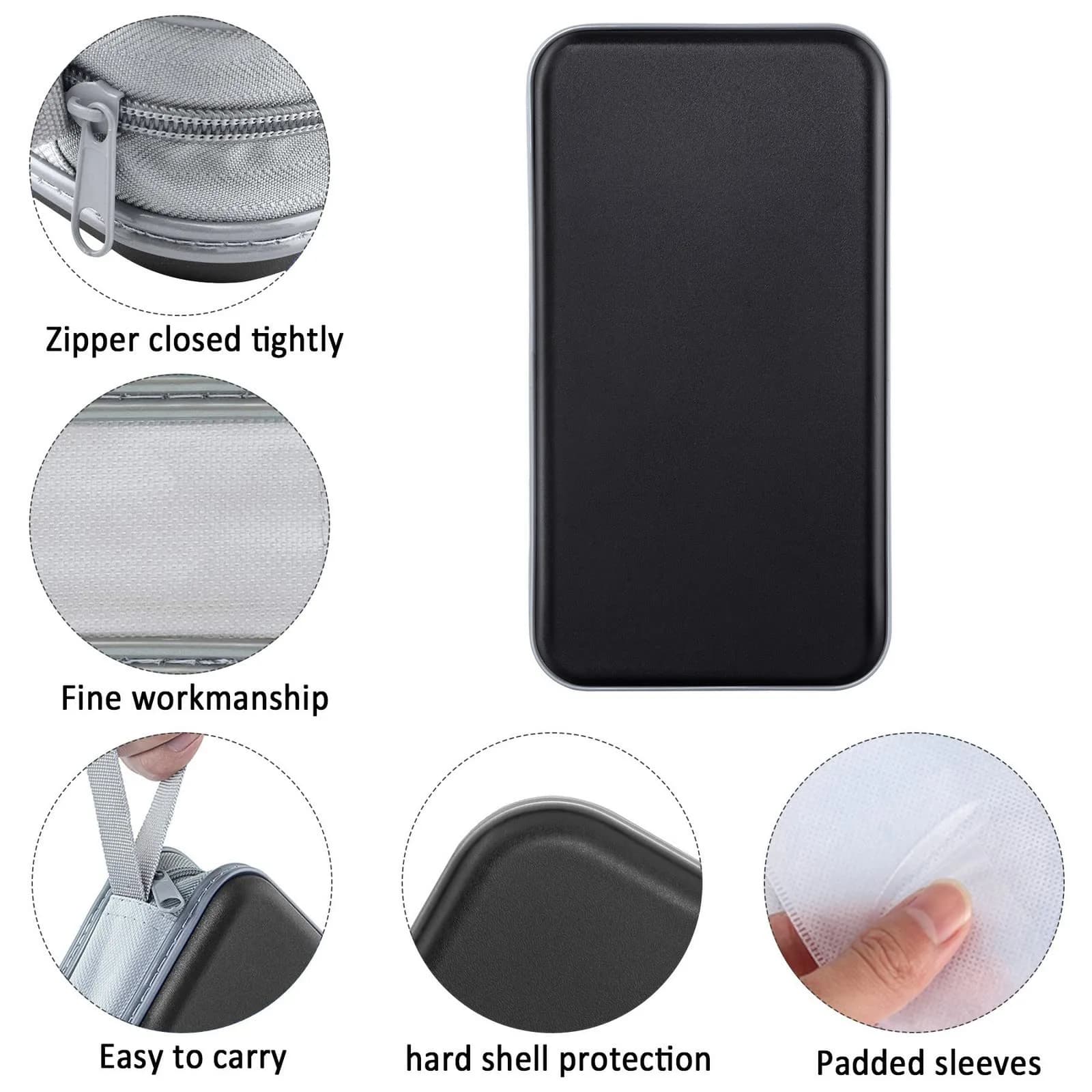 Siveit 80 Capacity CD Case | Black Hard Plastic DVD Wallet Holder with Zipper - view 2
