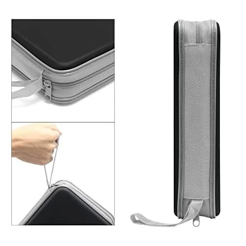Siveit 80 Capacity CD Case | Black Hard Plastic DVD Wallet Holder with Zipper thumbnail 3
