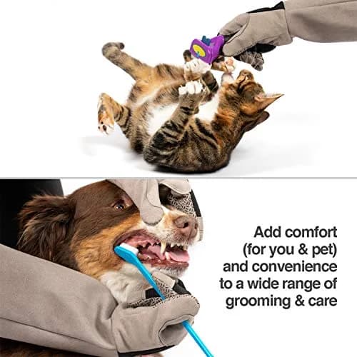 PetFusion Pet Grooming Gloves, Hair Removal & Bathing, Scratch Resistant | Water-Resistant, Reusable, Silicone thumbnail 6