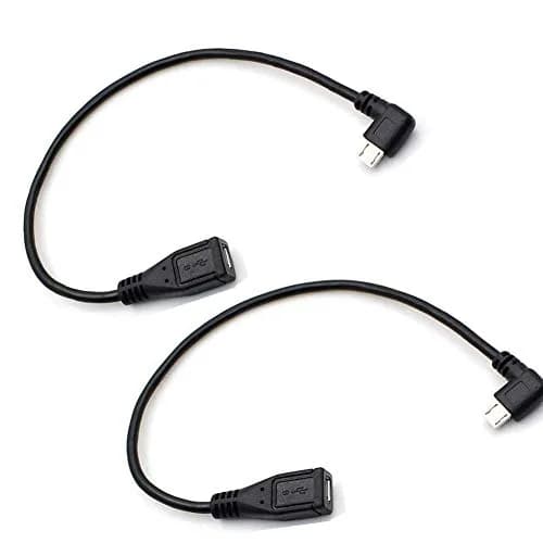Adaptermvp 90 Degree Micro USB Extension Cable 10in | Fast Data & Charging thumbnail 1