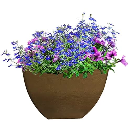 RTS Home Accents 20" Square Garden Planter for Indoor or Outdoor Gardening, Oak - Durable, Weather-Resistant Planter for Contemporary Spaces thumbnail 4