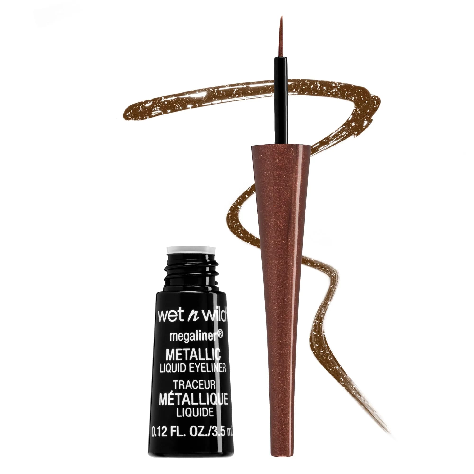 wet n wild MegaLiner Liquid Eyeliner - Metallic Brown: Rich Pigment & Fluid Formula - main product image