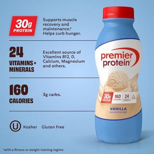 Premier Protein Vanilla 30g Protein Shake 11.5 Fl Oz (138 Fl Oz Total) | High Protein, Low Sugar, Gluten-Free thumbnail 2
