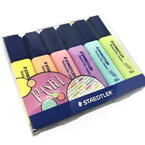 STAEDTLER Textsurfer Classic Pastel Highlighters - Assorted Colours, Pack of 6 | Water-Based, Fast-Drying, Refillable thumbnail 4