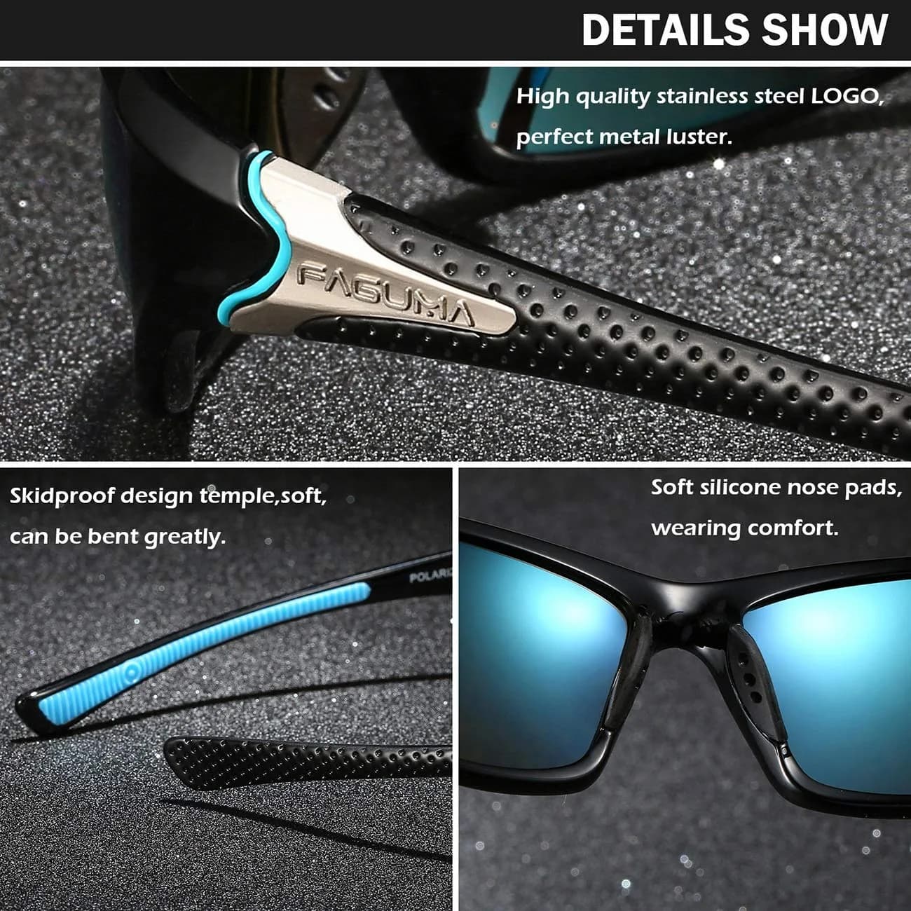 FAGUMA Sports Polarized Sunglasses For Men UV400 Protection | 62mm (2.44in) Lens Width - view 5