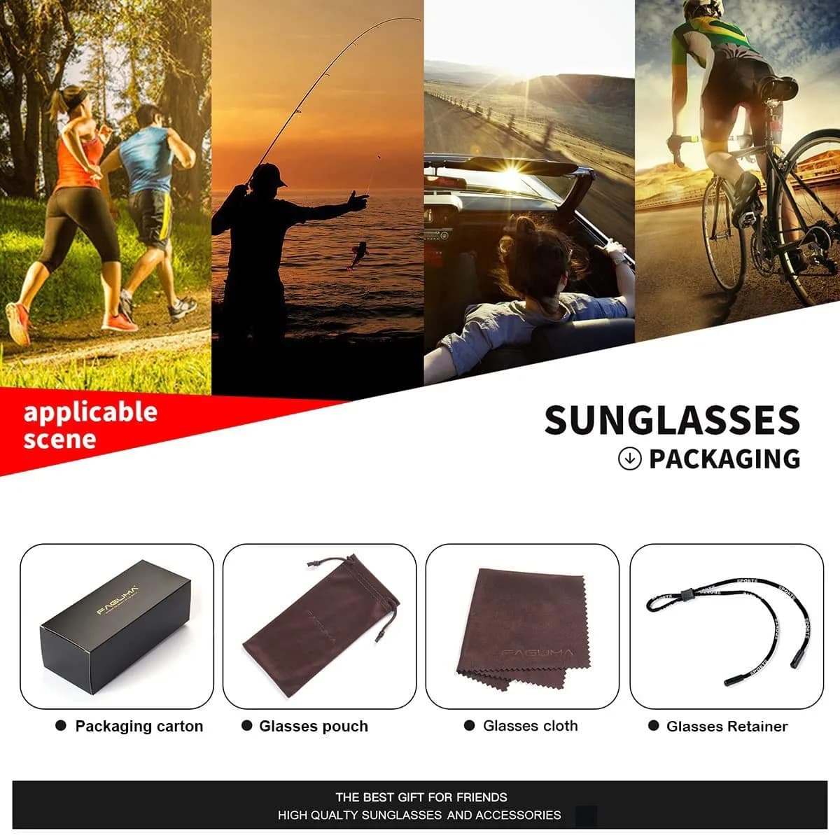 FAGUMA Sports Polarized Sunglasses For Men UV400 Protection | 62mm (2.44in) Lens Width - view 7