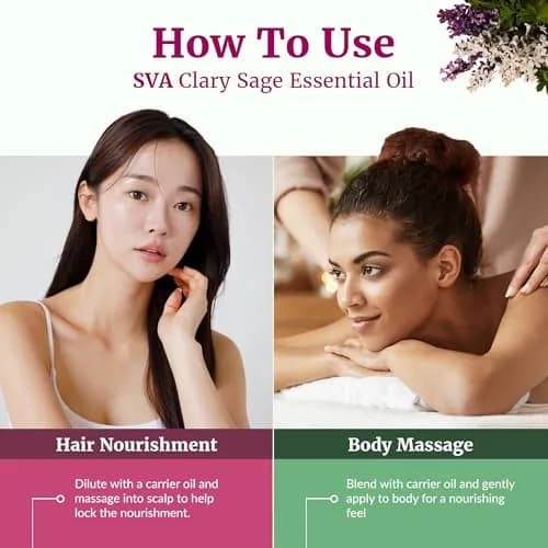 SVA ORGANICS Organic Clary Sage Essential Oil 10ml (0.33 Fl Oz) | Pure, Steam Distilled, Not Tested on Animals thumbnail 5