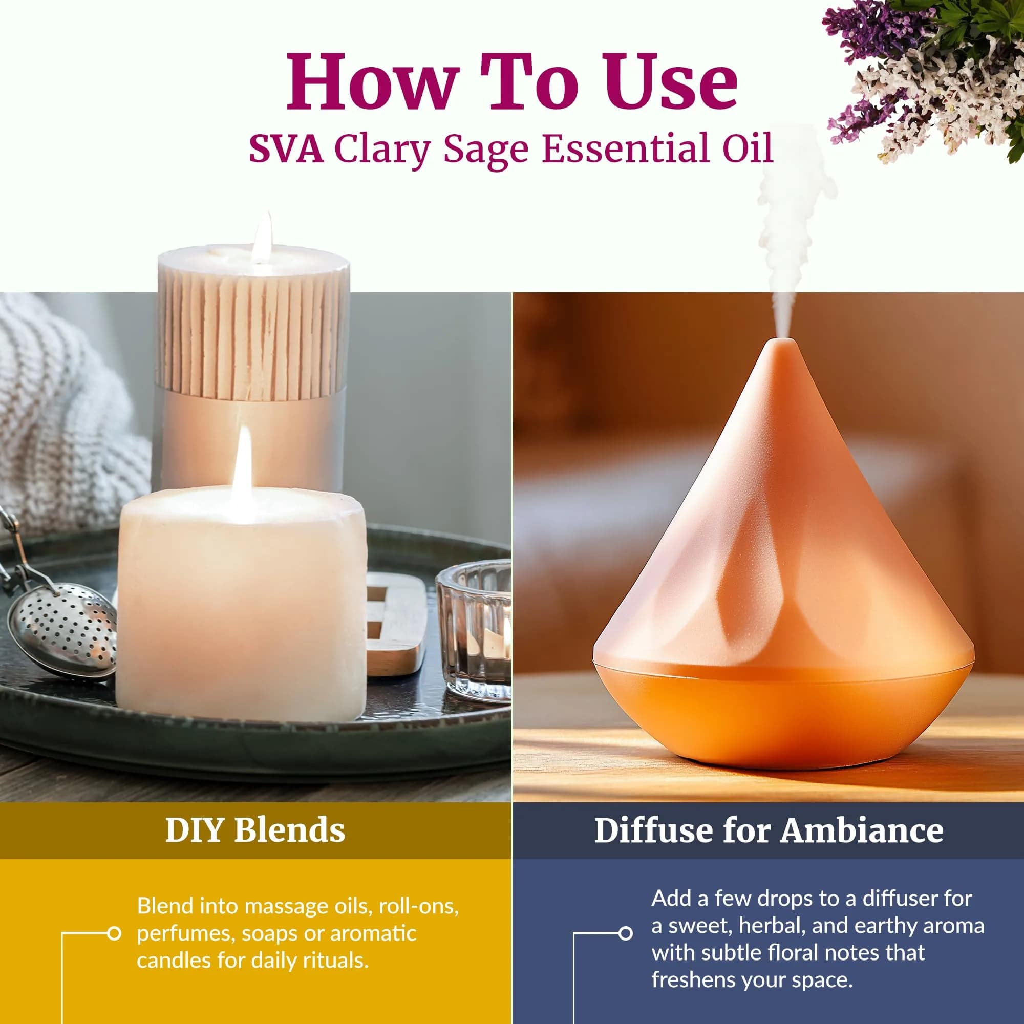SVA ORGANICS Organic Clary Sage Essential Oil 10ml (0.33 Fl Oz) | Pure, Steam Distilled, Not Tested on Animals - view 6