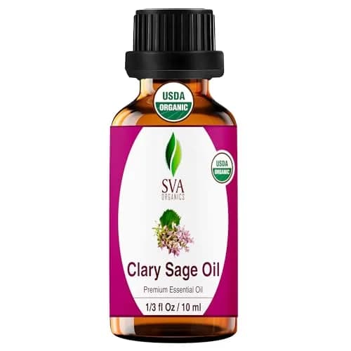 SVA ORGANICS Organic Clary Sage Essential Oil 10ml (0.33 Fl Oz) | Pure, Steam Distilled, Not Tested on Animals thumbnail 1