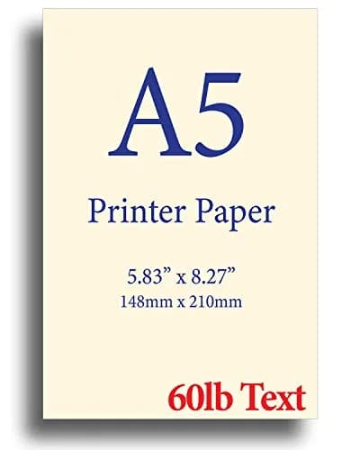 Desktop Publishing Supplies Natural Cream A5 Paper 8.3" x 5.83" | Premium 60lb Text (90gsm), 100 Sheets for Printing & Stationery thumbnail 1