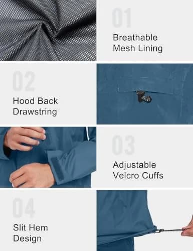 Little Donkey Andy Men's Waterproof Rain Jacket XL | Breathable, Windproof & Lightweight thumbnail 6