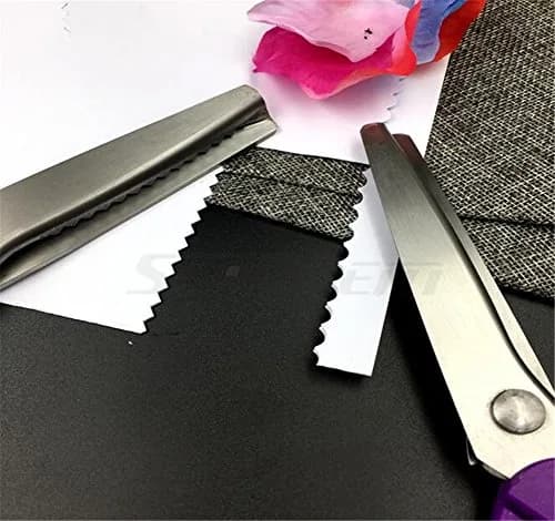 Price Xes Fabric Pinking Shears - Serrated Stainless Steel Handled Professional Black Scissors for Leather, Tailoring, Paper Crafts - Scalloped 5mm | Precise Zigzag Edges thumbnail 3