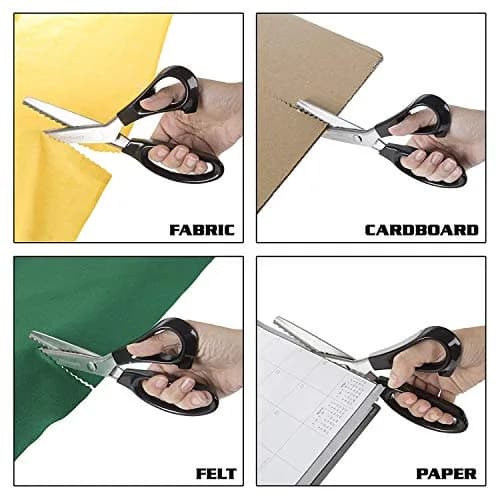 Price Xes Fabric Pinking Shears Craft Scissors 23.5cm | Serrated & Scalloped Edges for Precise Cutting thumbnail 3