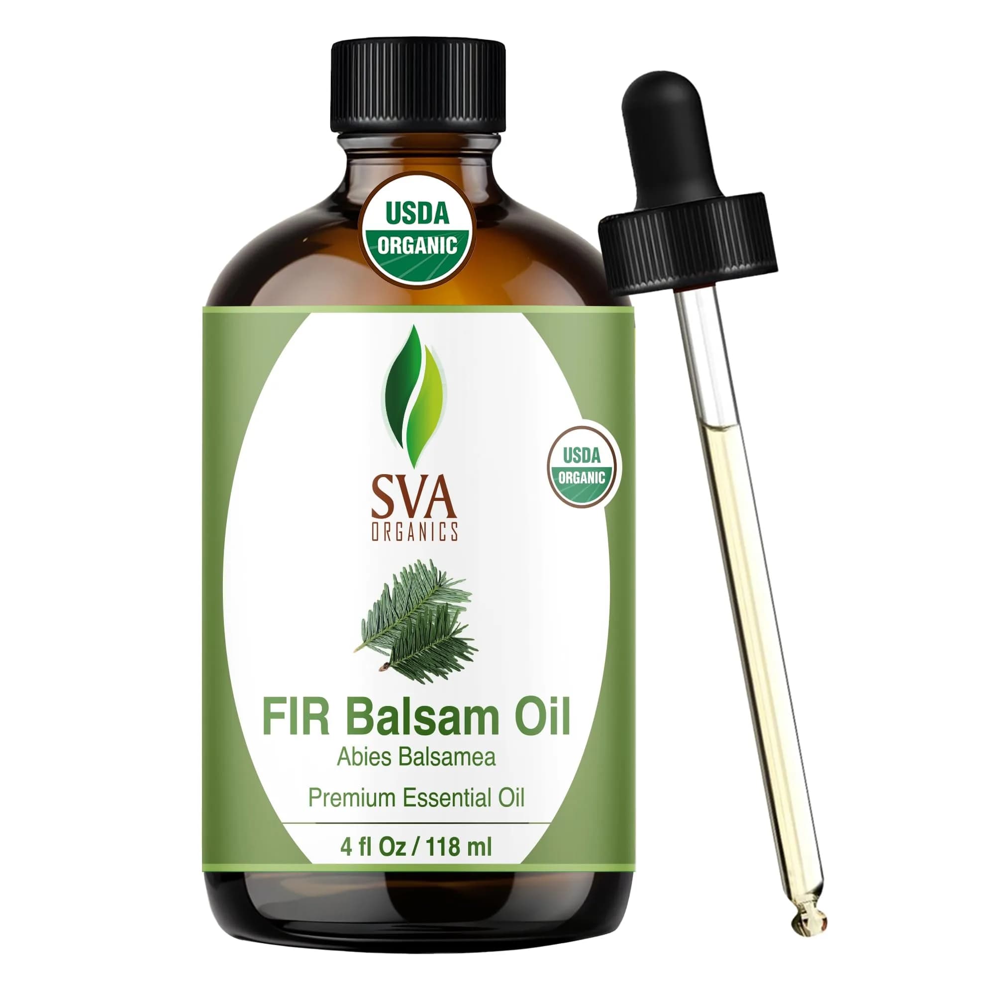 SVA ORGANICS Fir Balsam Essential Oil - 4 Fl Oz (118 mL) - Pure & Natural Aroma - main product image