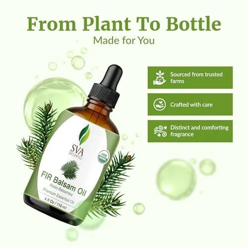 SVA ORGANICS Fir Balsam Essential Oil - 4 Fl Oz (118 mL) - Pure & Natural Aroma thumbnail 4