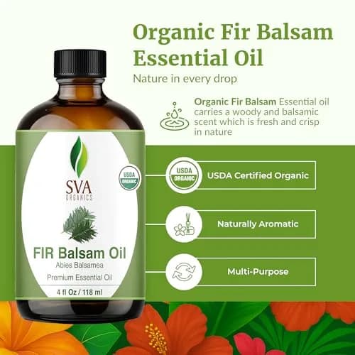 SVA ORGANICS Fir Balsam Essential Oil - 4 Fl Oz (118 mL) - Pure & Natural Aroma thumbnail 2