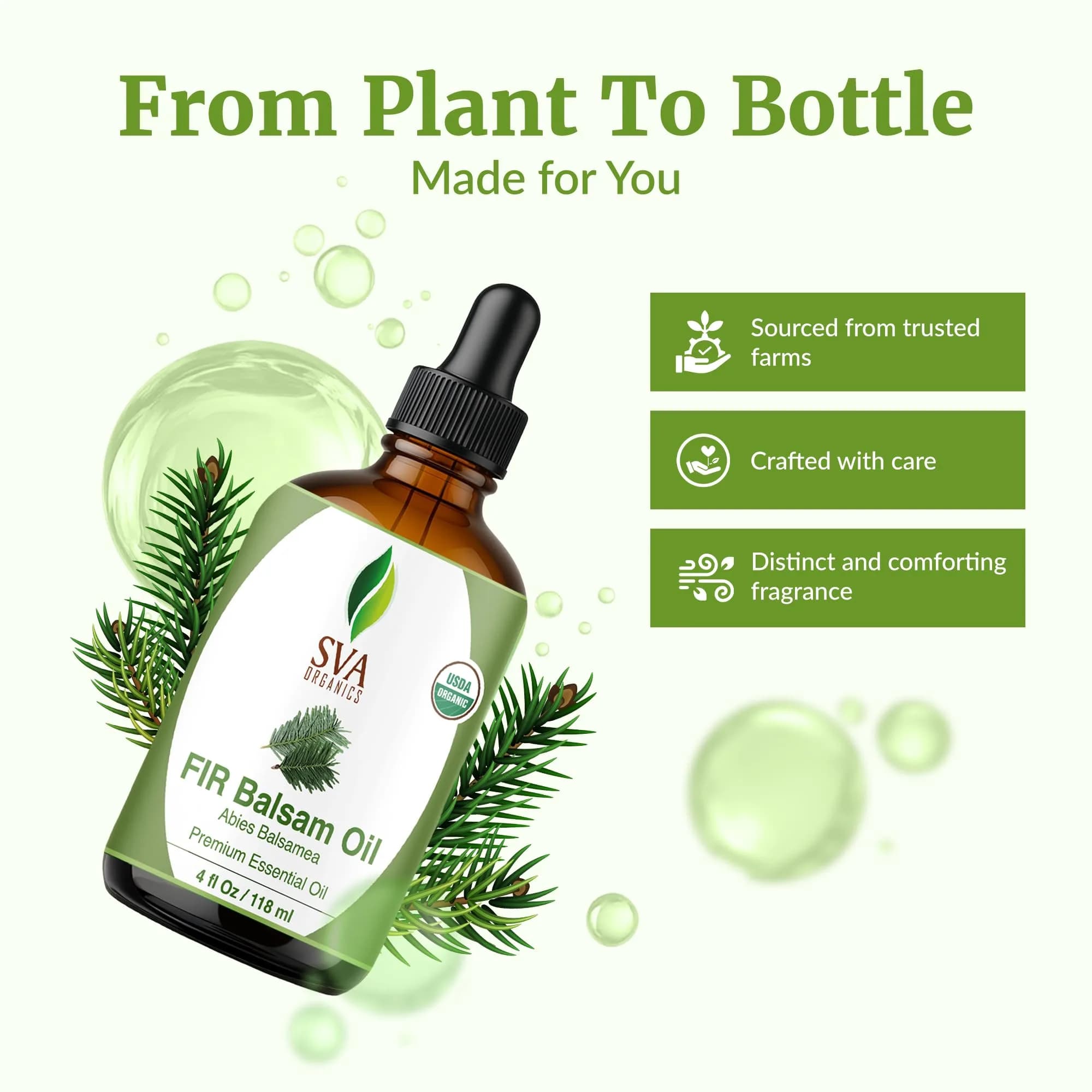 SVA ORGANICS Fir Balsam Essential Oil - 4 Fl Oz (118 mL) - Pure & Natural Aroma - view 4