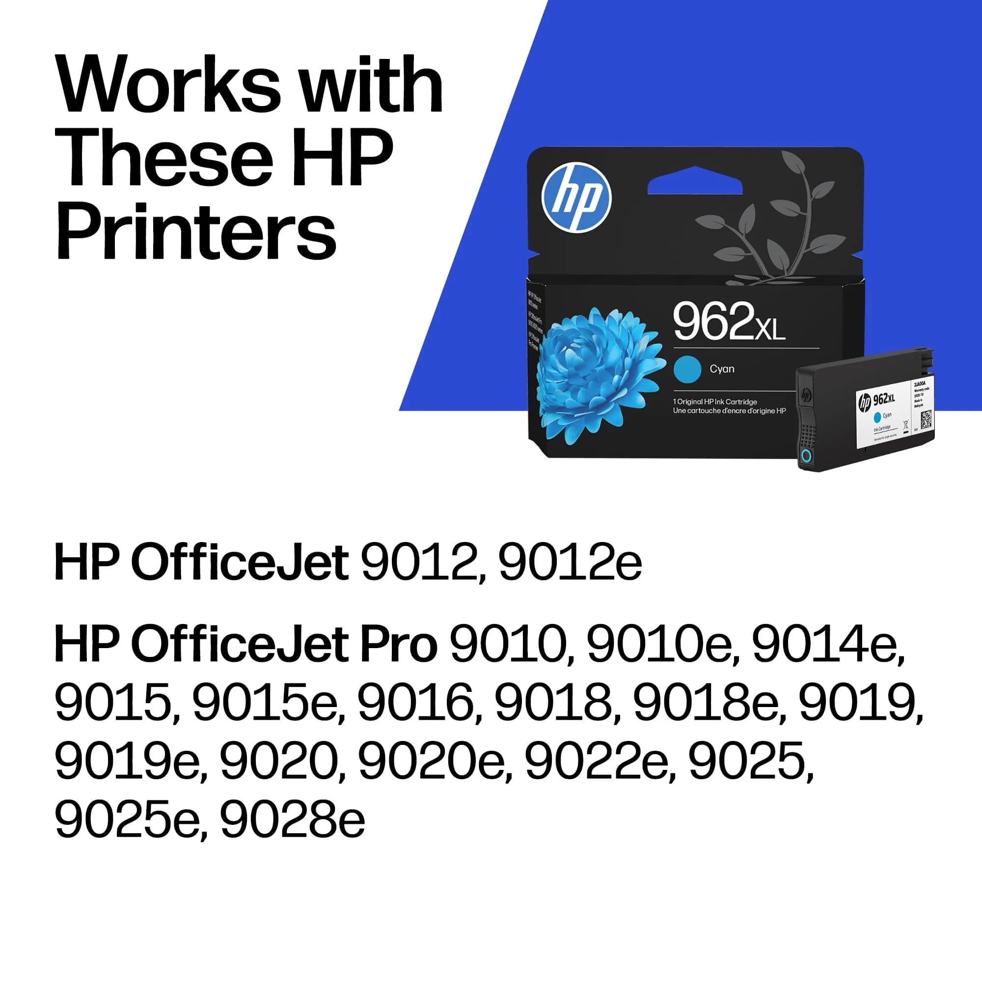HP 962XL Cyan High-Yield Ink Cartridge | 1600 Pages | Fade-Resistant Prints - view 2