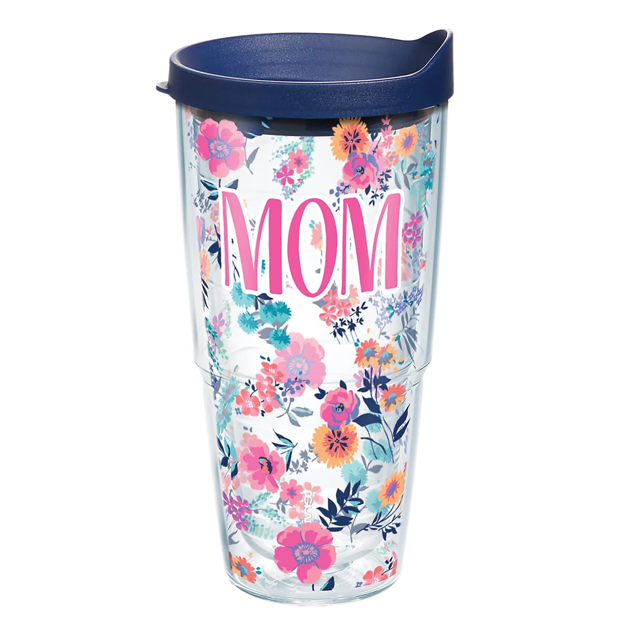 Tervis Made in USA Double Walled Dainty Floral Mother's Day Insulated Tumbler Cup Keeps Drinks Cold & Hot, 24oz, Mom