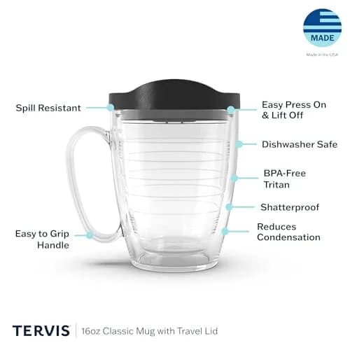Tervis Made in USA 16oz Double Walled Floral Insulated Mug | Keeps Drinks Hot & Cold thumbnail 3