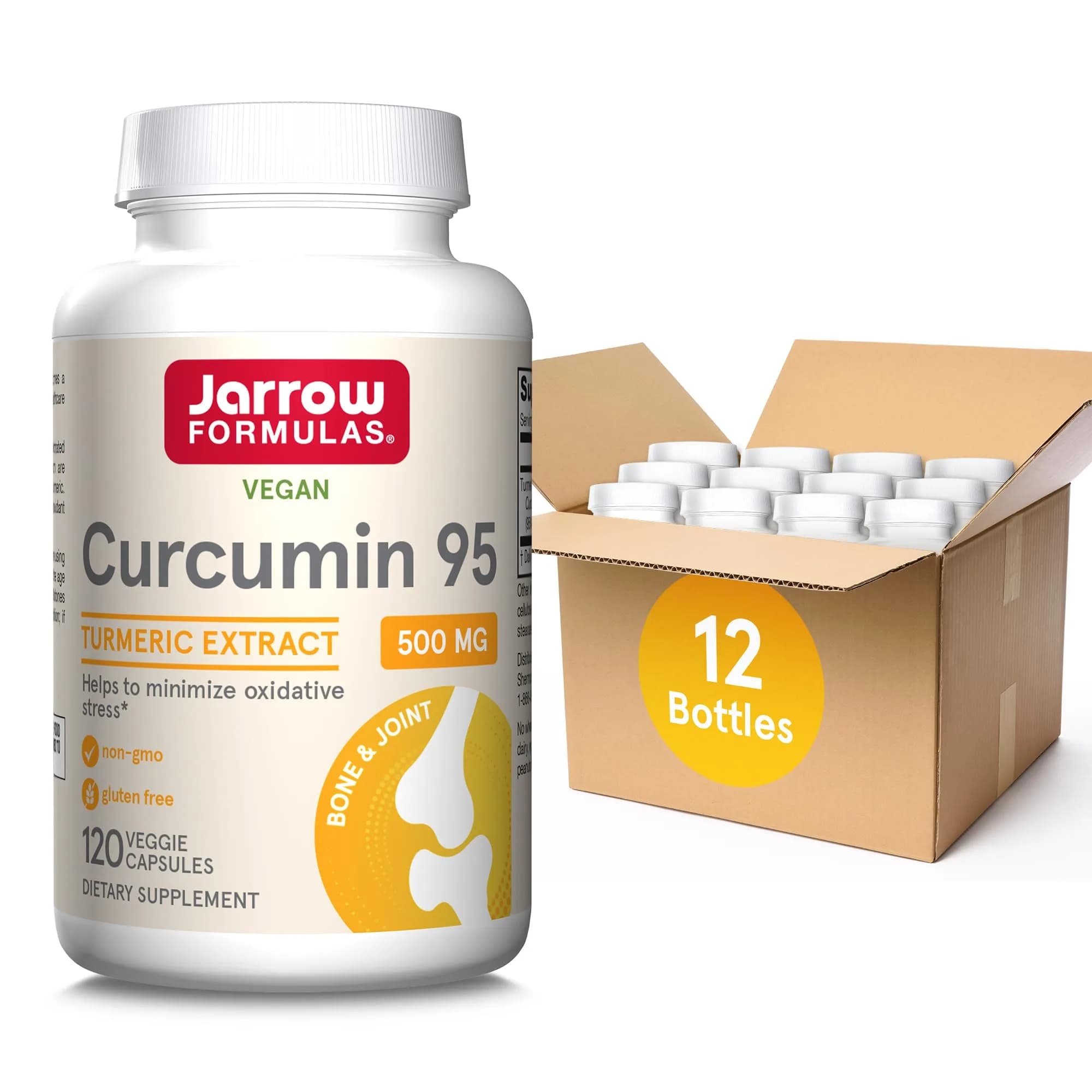 Jarrow Formulas Curcumin 95 500 mg Veggie Capsules | Turmeric Extract for Antioxidant & Joint Support (120 Count) — Capsules