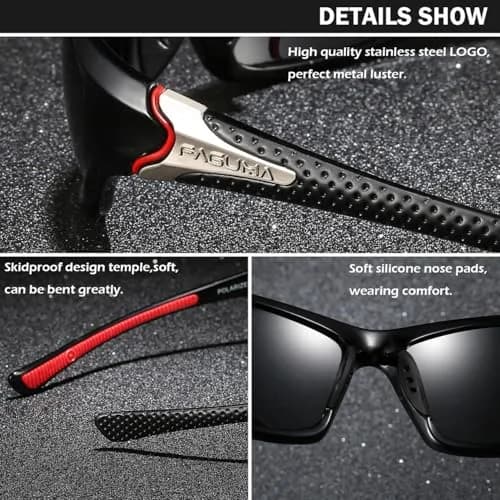 FAGUMA Sports Polarized Sunglasses For Men UV400 Protection | 62mm (2.44 in) Lens Width thumbnail 5
