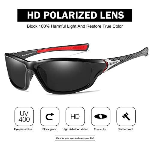 FAGUMA Sports Polarized Sunglasses For Men UV400 Protection | 62mm (2.44 in) Lens Width thumbnail 3
