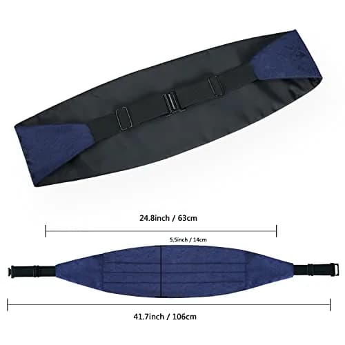 Alizeal Mens Paisley UNTIED Bow Tie Hanky Set, Navy | Classic Formal Accessory for Weddings & Events thumbnail 4