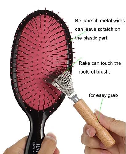 catin Hair Brush Cleaner with Metal Wire Rake 11.4 cm (4.5 inch) | Removes Hair, Dust, and Lint thumbnail 2