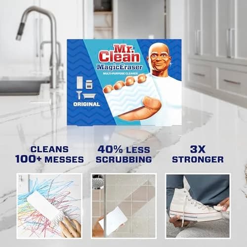 Mr. Clean Magic Eraser Original Cleaning Pads 6 Count | Cleans Scuffs & Grime with Water Alone thumbnail 2