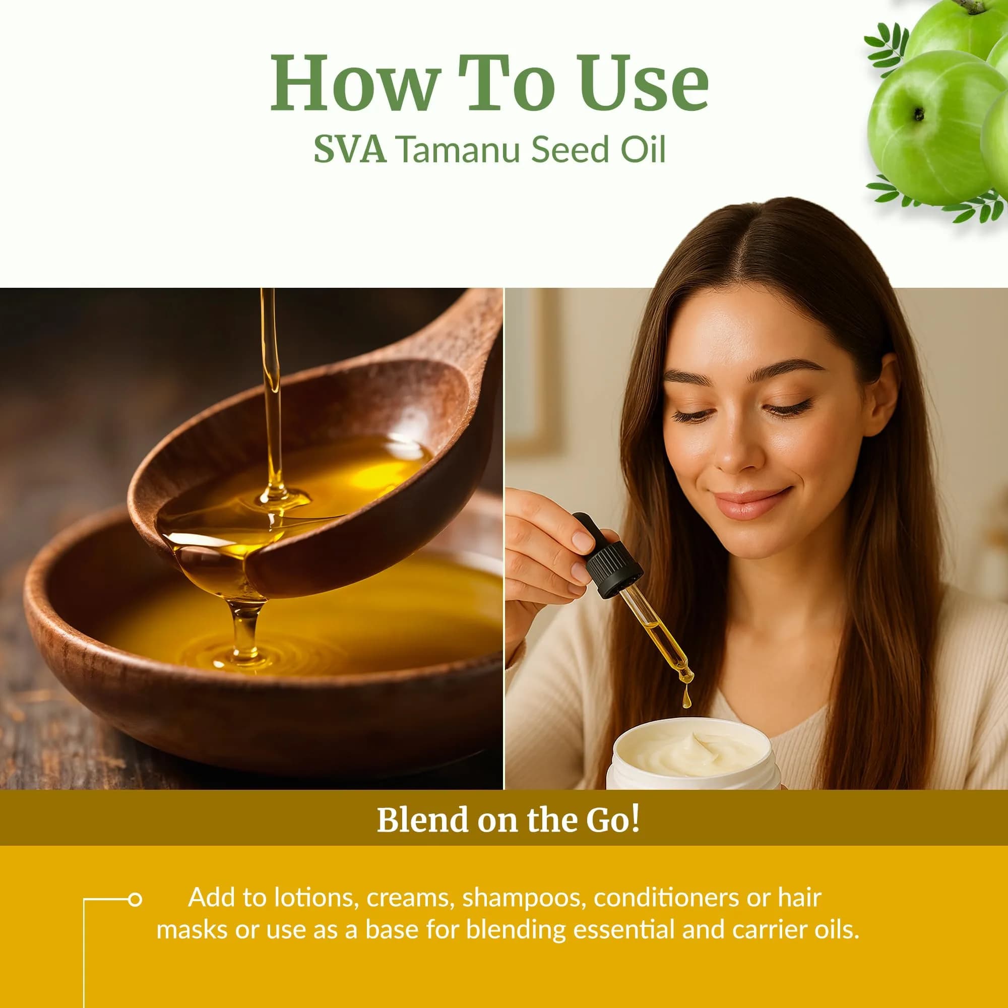 SVA ORGANICS Organic Tamanu Seed Carrier Oil 946ml (32 Fl Oz) | Cold-Pressed, Pure, Multi-Use - view 6