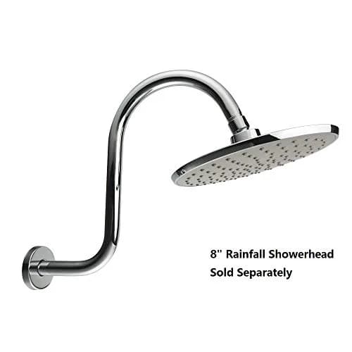 Purelux Goose Neck Shower Arm Water Outlet 6" Rise | Stainless Steel Chrome Finish thumbnail 4