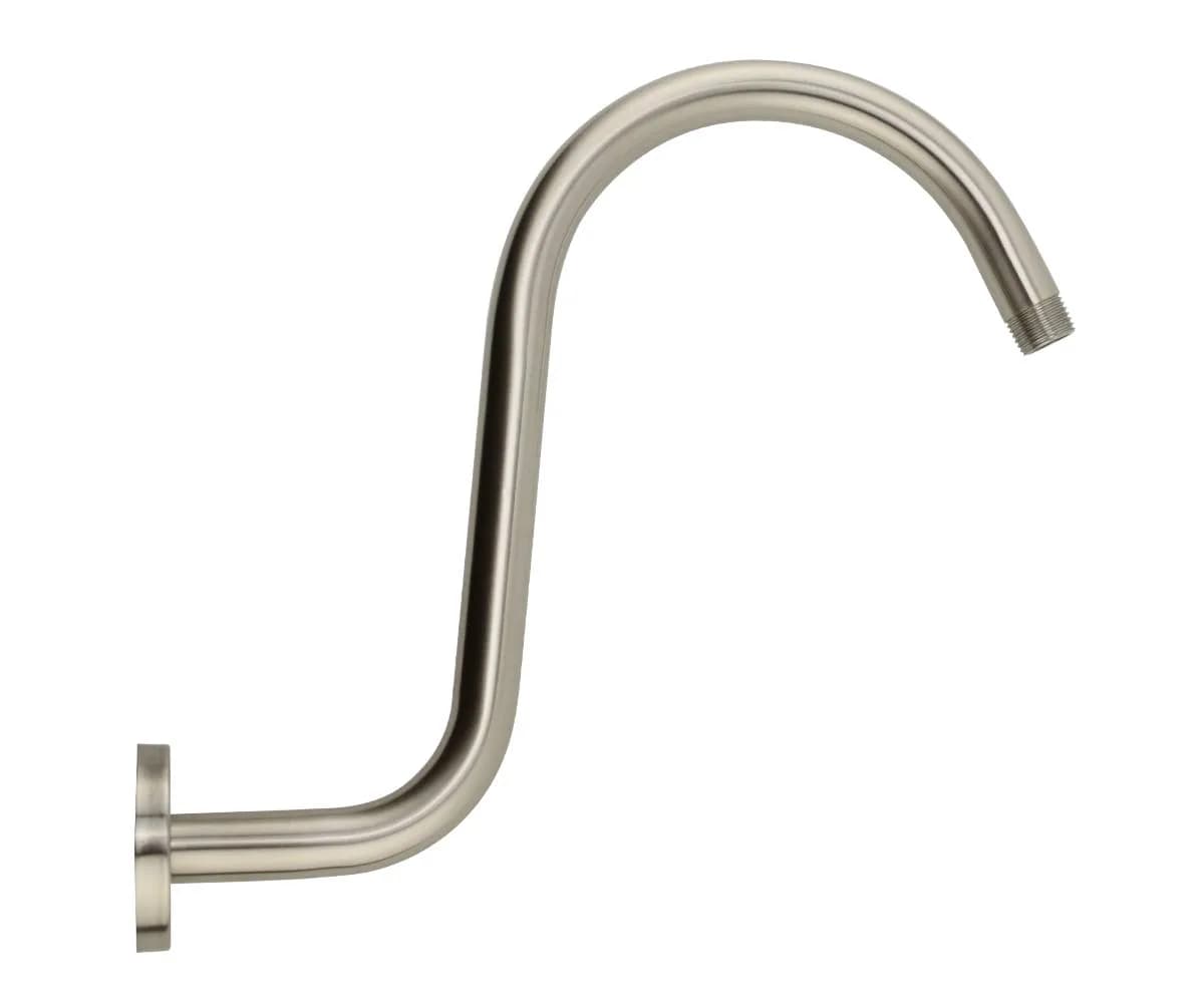 Purelux Goose Neck Shower Arm Water Outlet 12in Stainless Steel Brushed Nickel | Elegant & Reliable (120 chars) - main product image