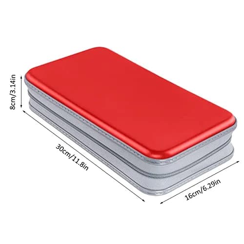 Siveit 80 Capacity CD/DVD Case Holder Wallet Red | Stores 80 Discs Securely thumbnail 6