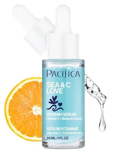 Pacifica Sea & C Love Vitamin C Serum for Face – Brightening & Anti-Aging Formula with Hyaluronic Acid, Green Tea & Algae – 1 Fl Oz thumbnail 1