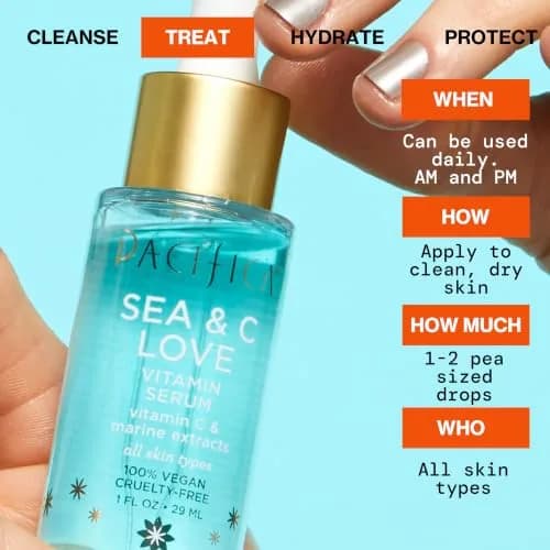 Pacifica Sea & C Love Vitamin C Serum for Face – Brightening & Anti-Aging Formula with Hyaluronic Acid, Green Tea & Algae – 1 Fl Oz thumbnail 7