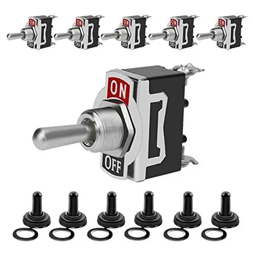 MUZHI SPST Toggle Switch 12V/120V/250V 20A 6-Pack | Waterproof Rocker Switch for Marine & Automotive thumbnail 1