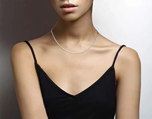 Miabella Solid 925 Sterling Silver 3.5mm Diamond Cut Cuban Chain Necklace 18 Inch | Unisex Italian Jewelry thumbnail 4