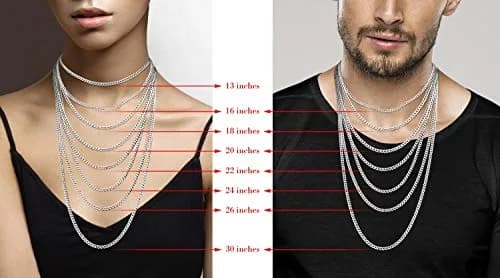 Miabella Solid 925 Sterling Silver 3.5mm Diamond Cut Cuban Chain Necklace 18 Inch | Unisex Italian Jewelry thumbnail 2
