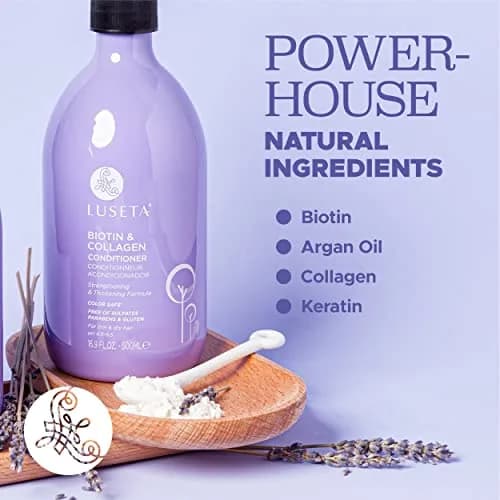 L LUSETA Biotin & Collagen Conditioner 16.9oz | Thickening for Hair Loss, All Hair Types, Sulfate & Paraben Free thumbnail 3