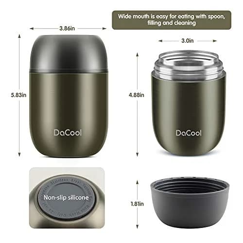 DaCool Food Thermo Insulated Food Jar 16oz | Leak-Proof Hot & Cold Food Container thumbnail 6